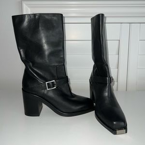 Rag and bone, midcalf, leather boots, 3 1/2 inch heel, new with tags. No box.